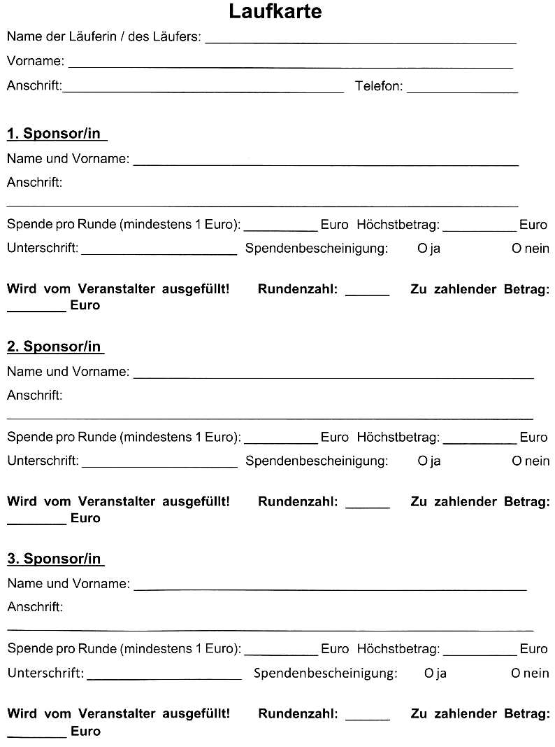 Laufkarte-Sponsorenlauf